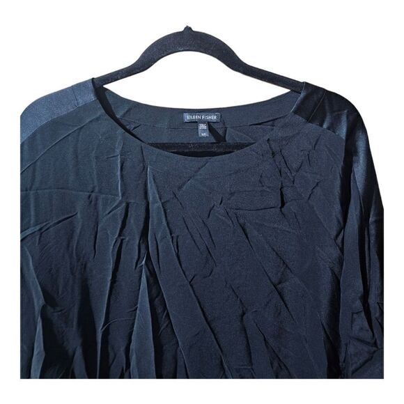 EILEEN FISHER Mixed Media Silk Tunic - Size Small - Picture 3 of 9